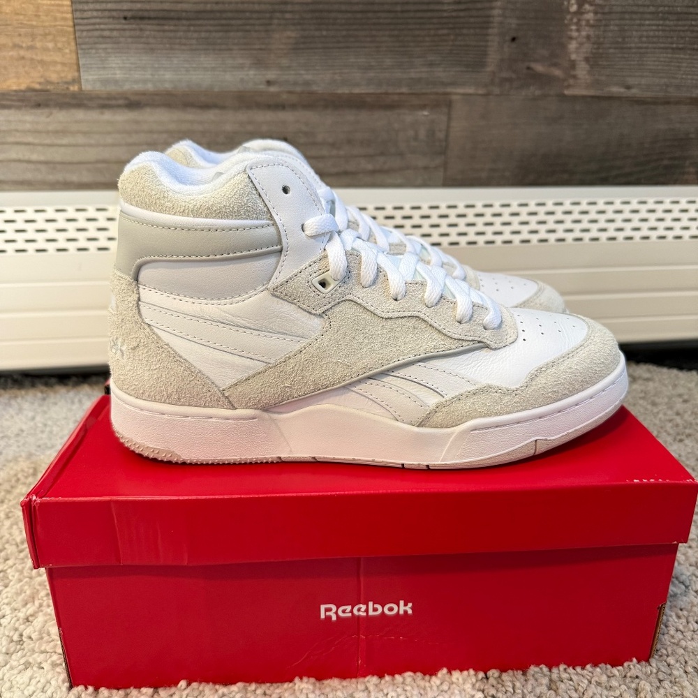 Reebok BB4000 2 Mid Retro ‘Triple White Hairy Suede’ | Men’s 8 | NIB - Picture 2 of 7